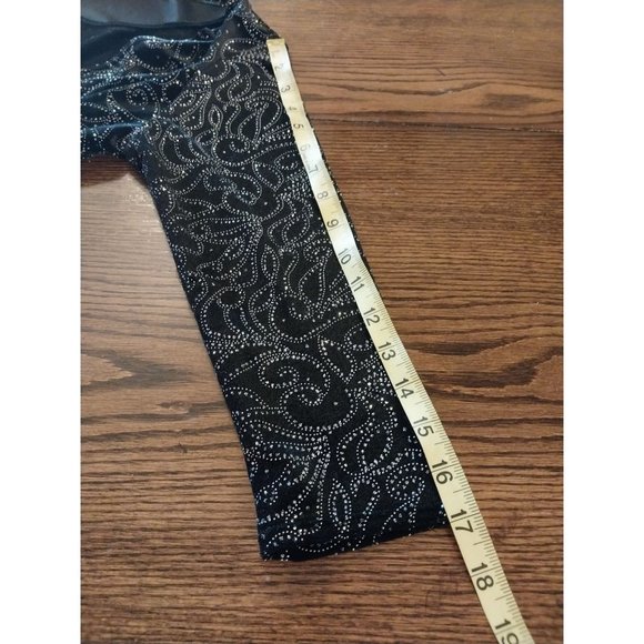 Notations Petite PS Womens Velvet Black Shimmer Long Sleeve Shirt Top - Picture 12 of 12